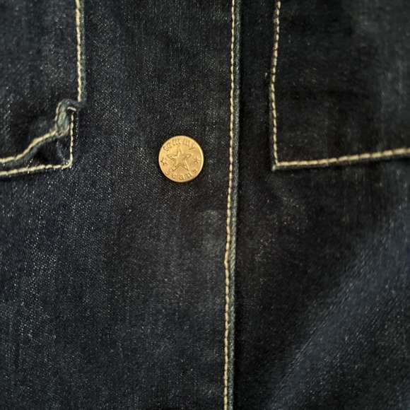 Tommy Jeans Denim Overall Dress Women’s M Button Front Midi Y2K Preppy Pockets - Picture 6 of 7